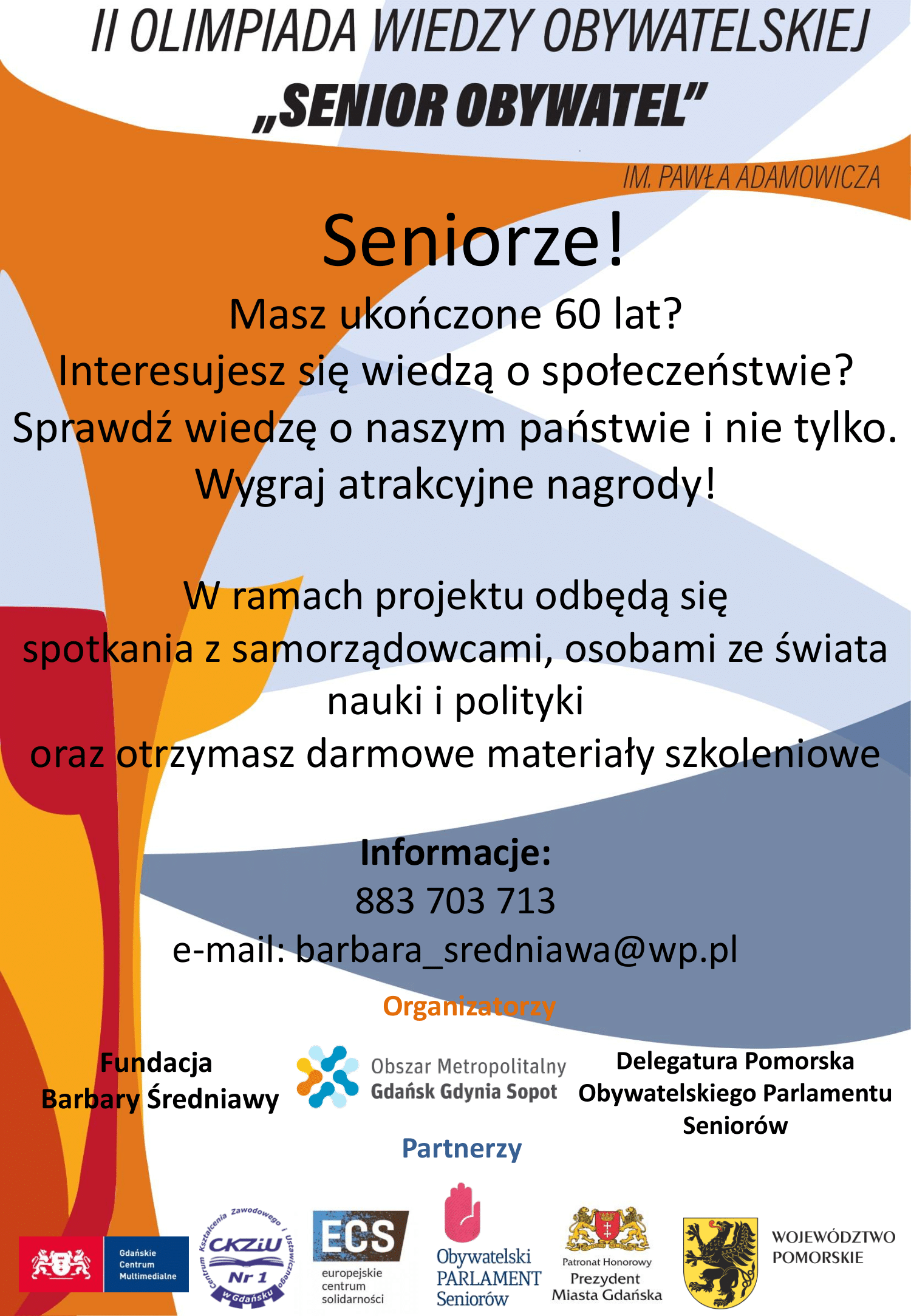 II OLIMPIADA WIEDZY OBYWATELSKIEJ „SENIOR OBYWATEL” IM. PAWŁA ADAMOWICZA